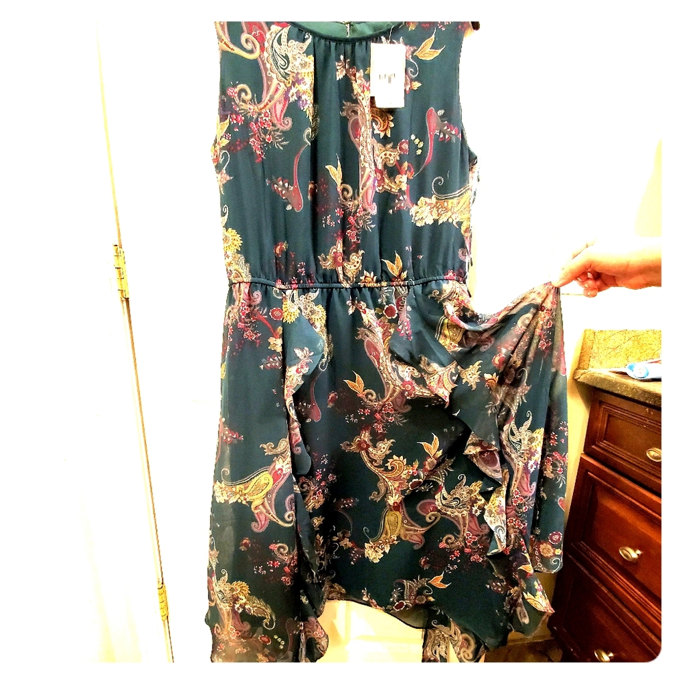 Green dress with belt